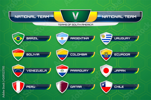 National Teams of South America with Scoreboard Broadcast and Lower Thirds Template for Soccer Tournament Championship
