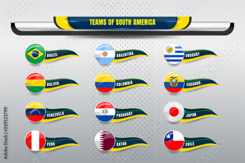National Teams of South America with Scoreboard Broadcast and Lower Thirds Template for Soccer Tournament Championship