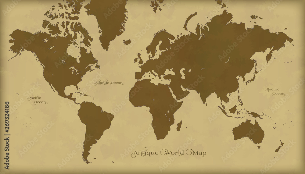 アンティークでレトロな世界地図　古地図