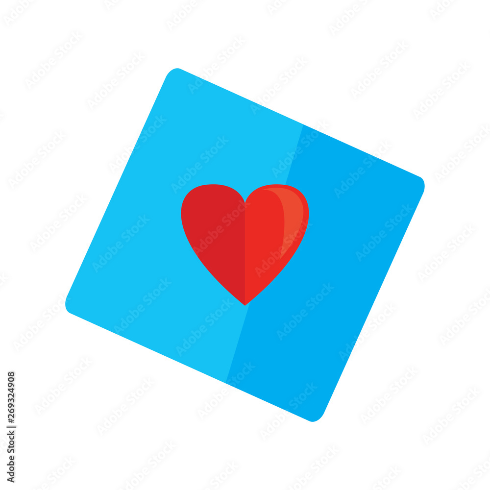 Isolated heart shape symbol on a sticker - Vector