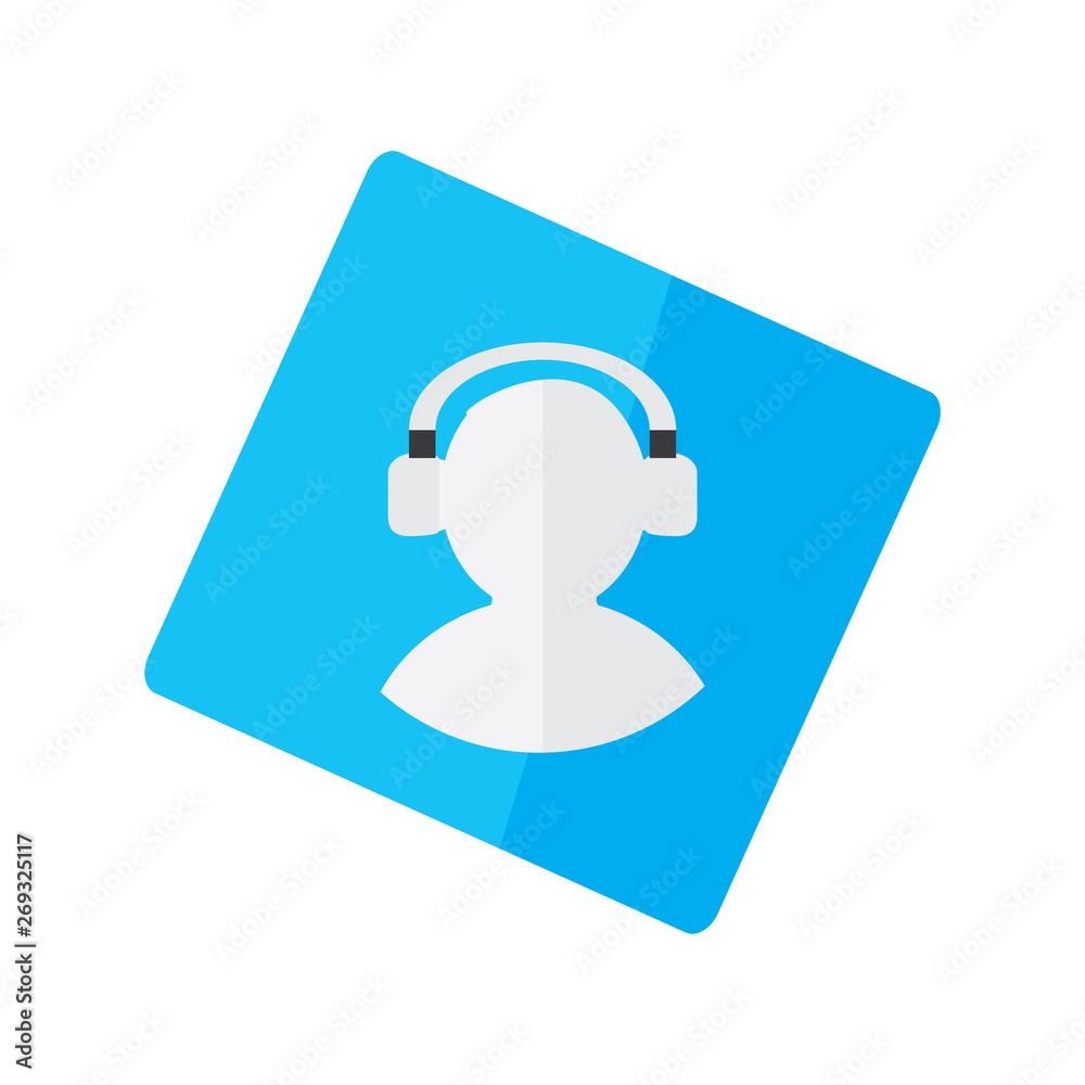 Isolated user avatar with headphones on a sticker - Vector Isolated user avatar with headphones on a sticker - Vector