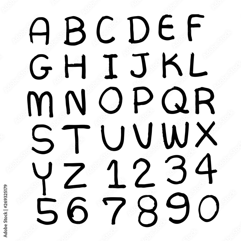 Doodle hand drawn font design Doodle hand drawn font design