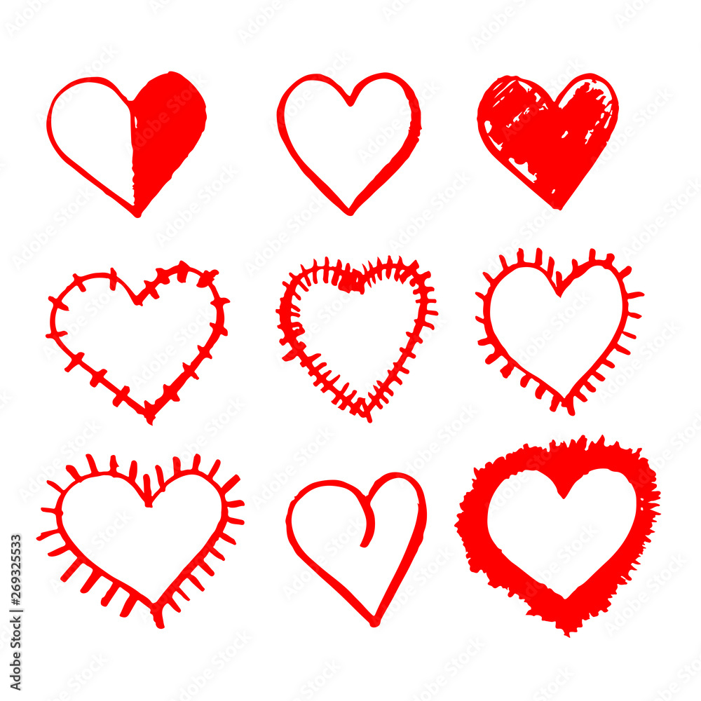 Hand drawn heart icon sign Hand drawn heart icon sign