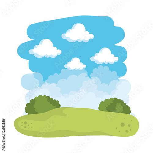 field landscape scene icons