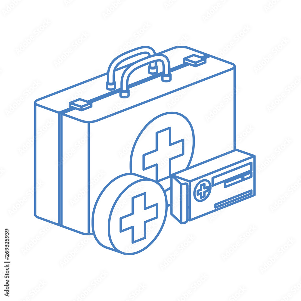 first aid kit on white background first aid kit on white background
