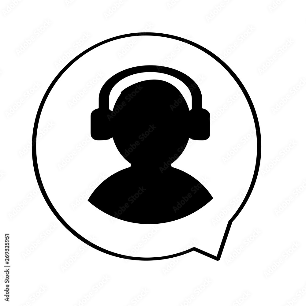Isolated user avatar icon with headphones - Vector Isolated user avatar icon with headphones - Vector