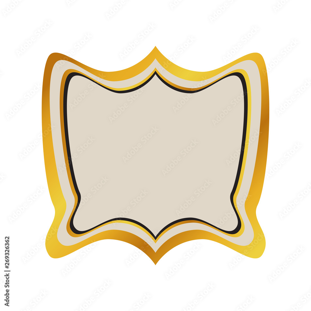 Isolated empty golden luxury label image - Vector Isolated empty golden luxury label image - Vector
