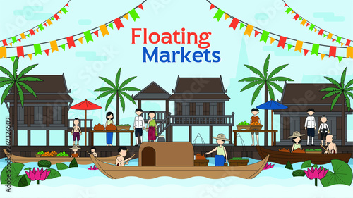 Sticker Floating Markets