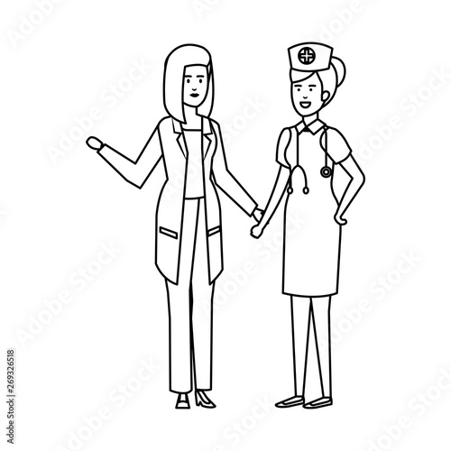 Wallpaper Mural professionals female doctor and nurse characters Torontodigital.ca