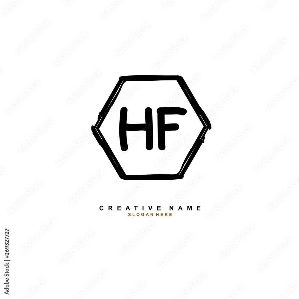 H F HF Initial logo template vector. Letter logo concept H F HF Initial logo template vector. Letter logo concept