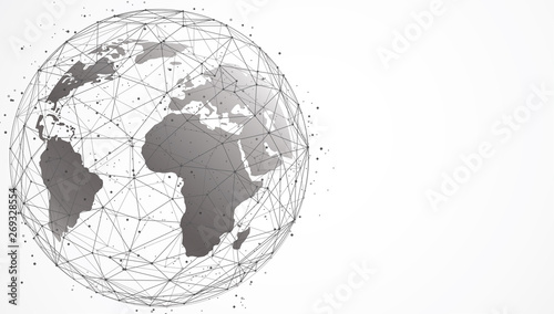 Global network connection. World map point and line composition concept of global business. Vector Illustration
