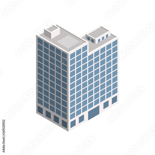Vector Isometric City Building.