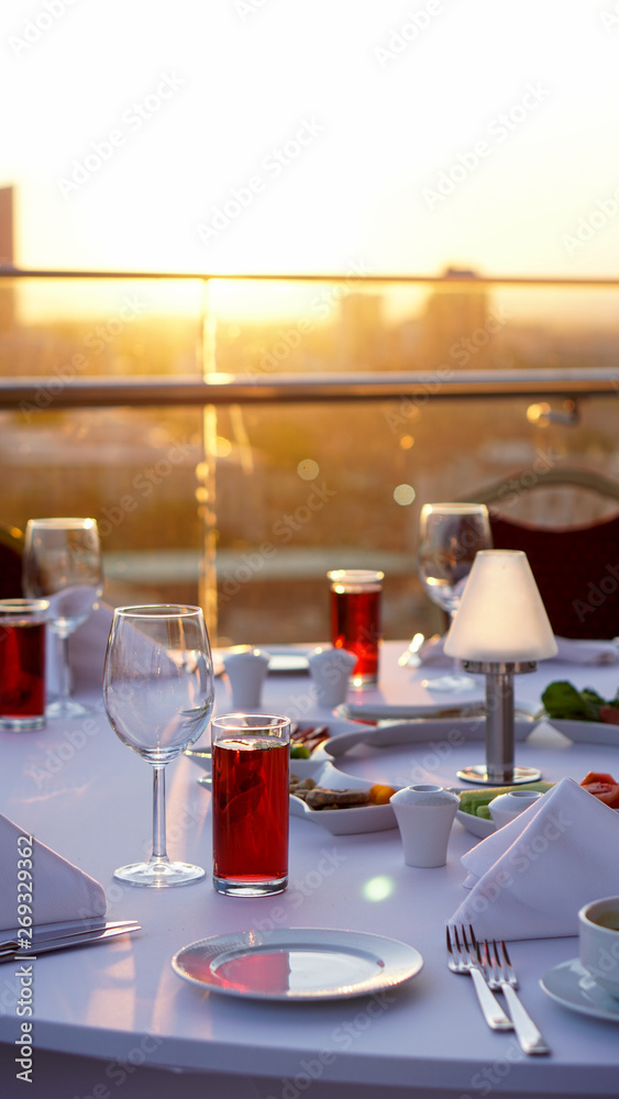 fancy sunset table on roof tea time fancy sunset table on roof tea time