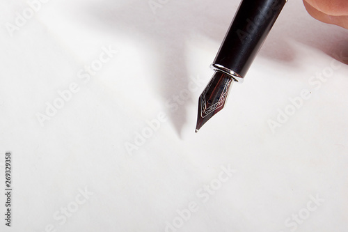 Fountain pen on a sheet of paper