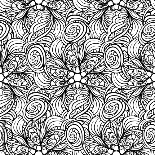 Black and white abstract seamless pattern.