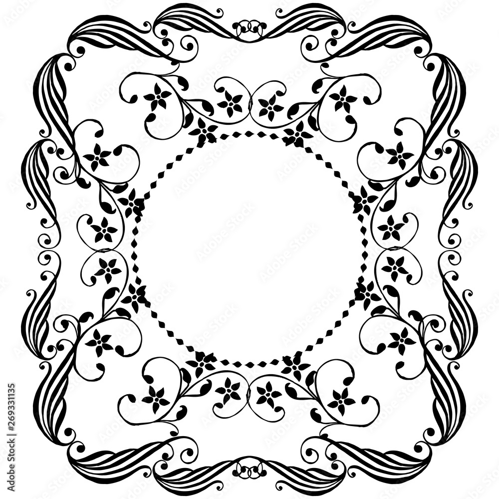 Vector illustration pattern flower frame for design wallpaper