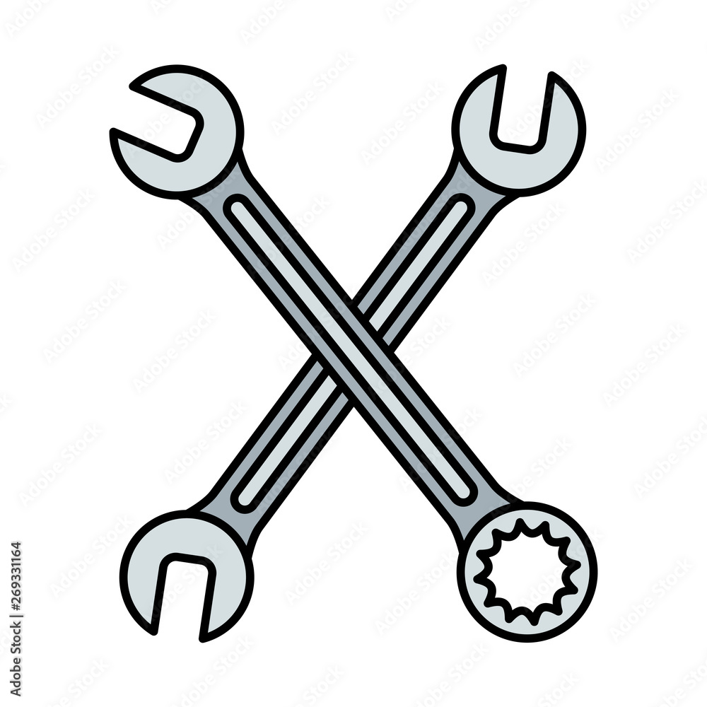 wrench keys tools crossed wrench keys tools crossed