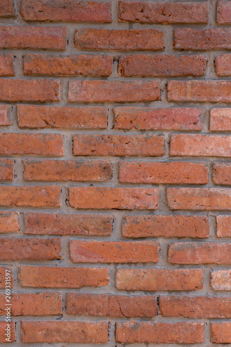 Old red brick wall surface background 