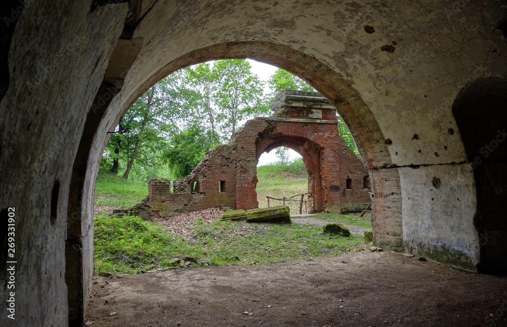 ruins of the entry of fort No. 1 in the Przemyśl fortress from the time of the First World War