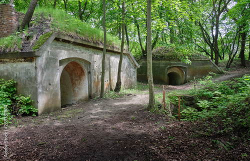 Fragment of battle shelters on fort 1, in the fortress, rethink from the time of the First World War
