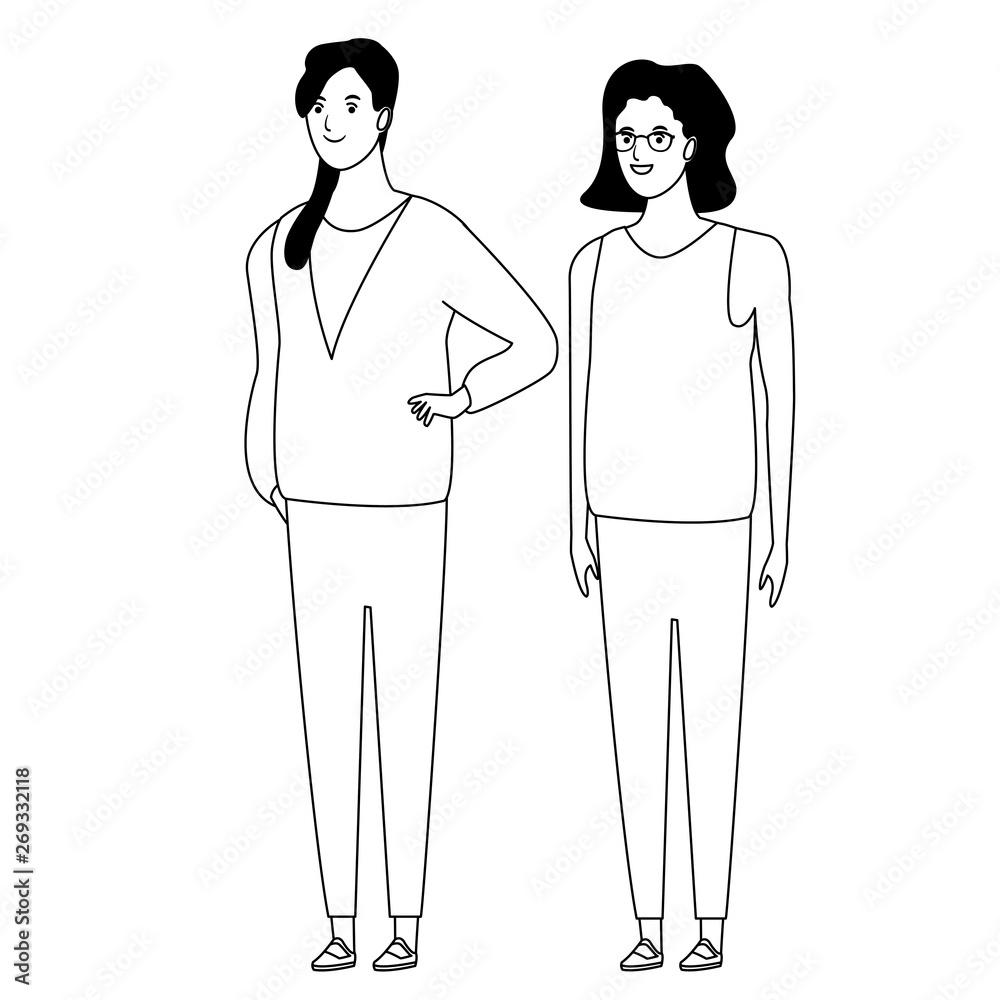 woman avatar cartoon character in black and white vector illustration woman avatar cartoon character in black and white vector illustration