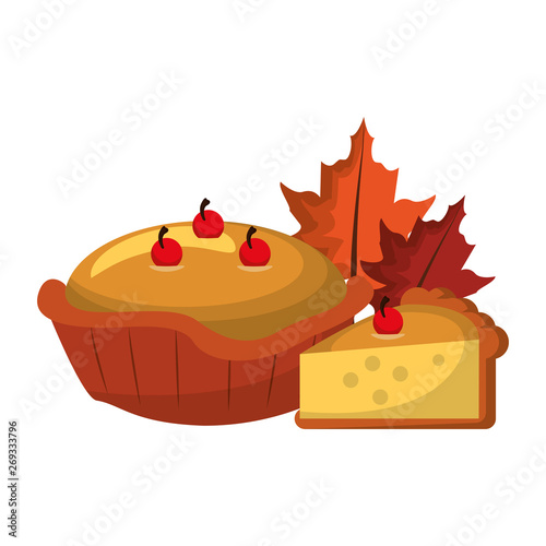 Thanksgiving day food cartoons isolated