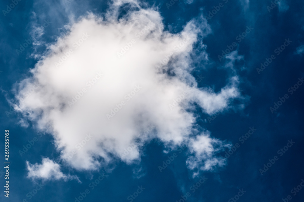 fluffy white cloud on air clear blue sky weather background. high contrast fluffy white cloud on air clear blue sky weather background. high contrast