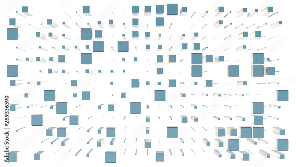 Fototapeta premium Grid of many cubes which are stretching in perspective