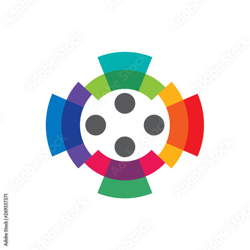 colorful people community/connection logo design inspiration