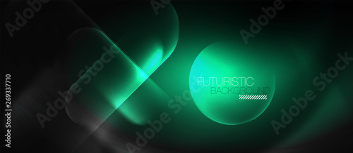 Neon glowing techno lines, hi-tech futuristic abstract background template