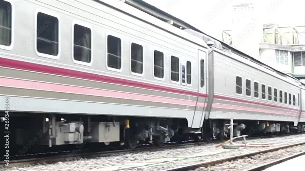 The train is moving into the station. The train is moving into the station.