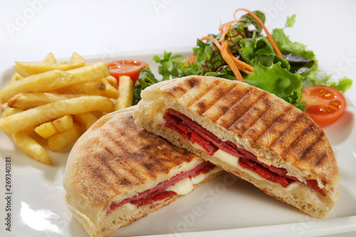 flat bread baked on a griddle toast turkish style street food cuisine with side dishes