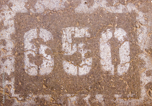 the numbers on the pavement 650
