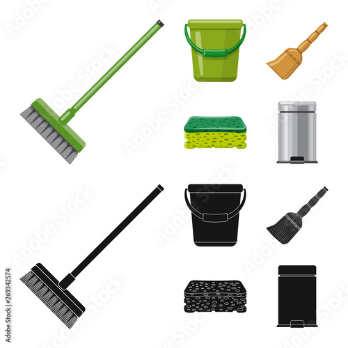 Vector illustration of cleaning and service logo. Collection of cleaning and household vector icon for stock.