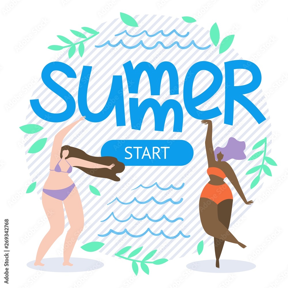 Vector Illustration is Written Summer Start Flat. Vector Illustration is Written Summer Start Flat.