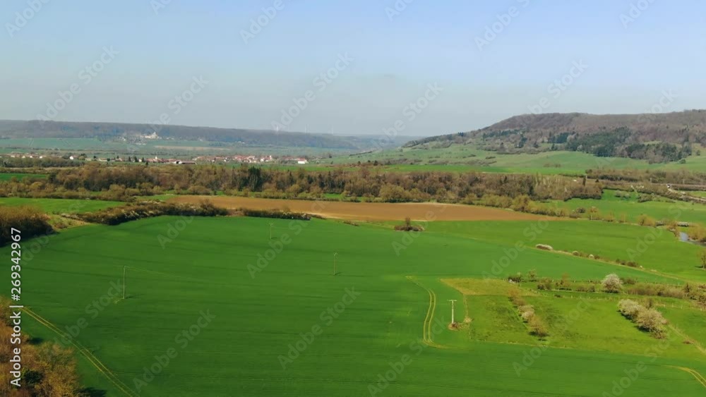 Top view of the beautiful green farm Top view of the beautiful green farm