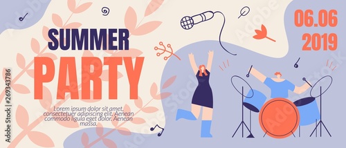 Invitation Flyer Summer Party Banner Order Ticket