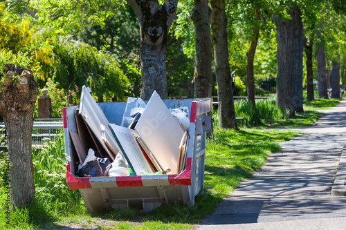 Skip with renovation waste