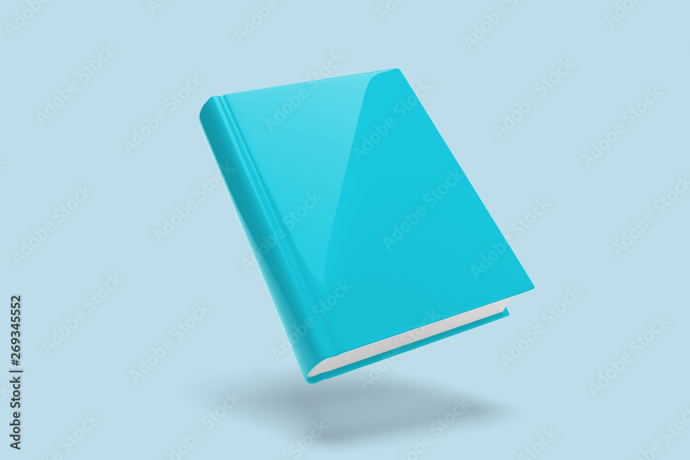 Mock up of a floating book on a color background - 3d rendering Mock up of a floating book on a color background - 3d rendering