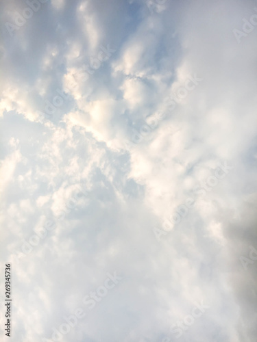 Vast blue sky and sky sky clouds background With the evening light