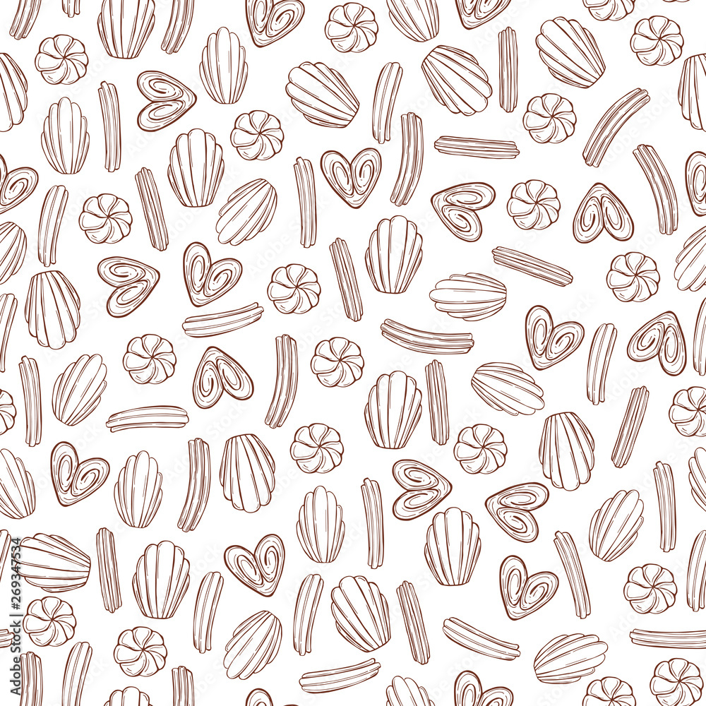 Hand drawn cookies. Vector seamless pattern Hand drawn cookies. Vector seamless pattern