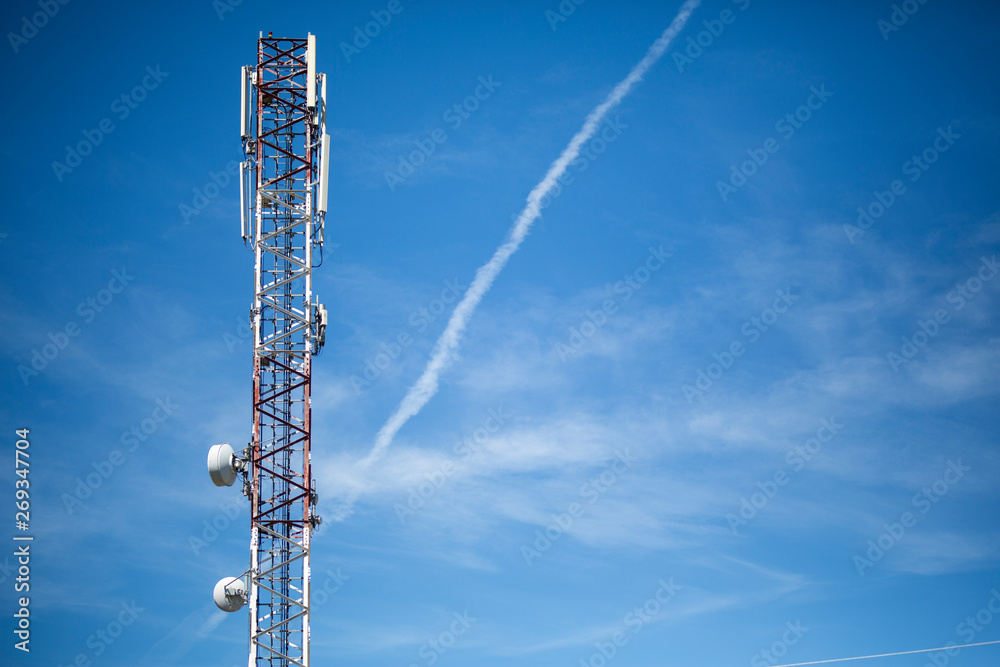 Antenna tower with the sky in the background Antenna tower with the sky in the background