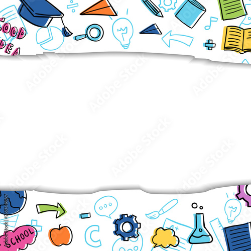 Draw background element education for school.