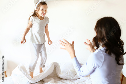 Happy mother and daughter h...