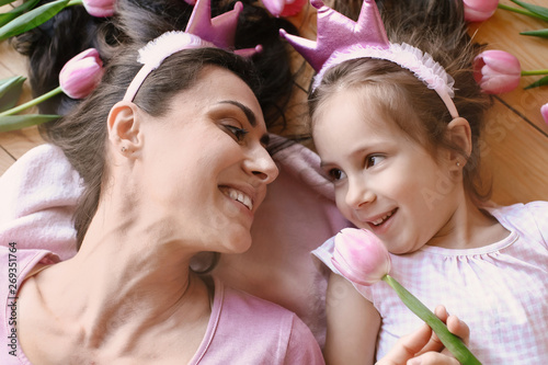 Happy mother and daughter h...