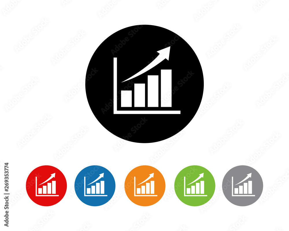 Growing graph icon symbol vector Growing graph icon symbol vector