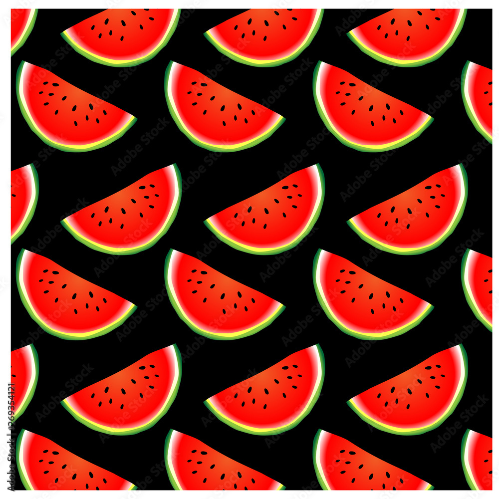 vector watermelon on black backround