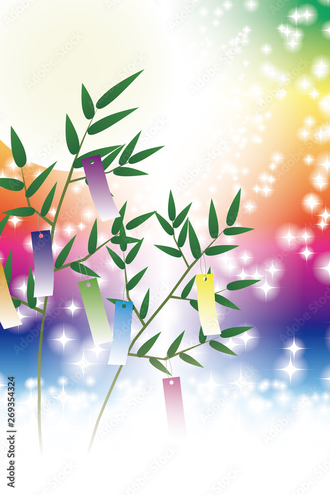 Background Wallpaper Vector Illustration Design Free Free Size Charge Free Colorful Color Rainbow Show Business Entertainment Party Image 背景素材 七夕飾り お祭り 星屑 天の川 短冊 無料イメージ イラスト パーティー 星空 ポスター Stock ベクター