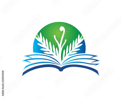 Holistic Organic Medication Book Logo Illustration