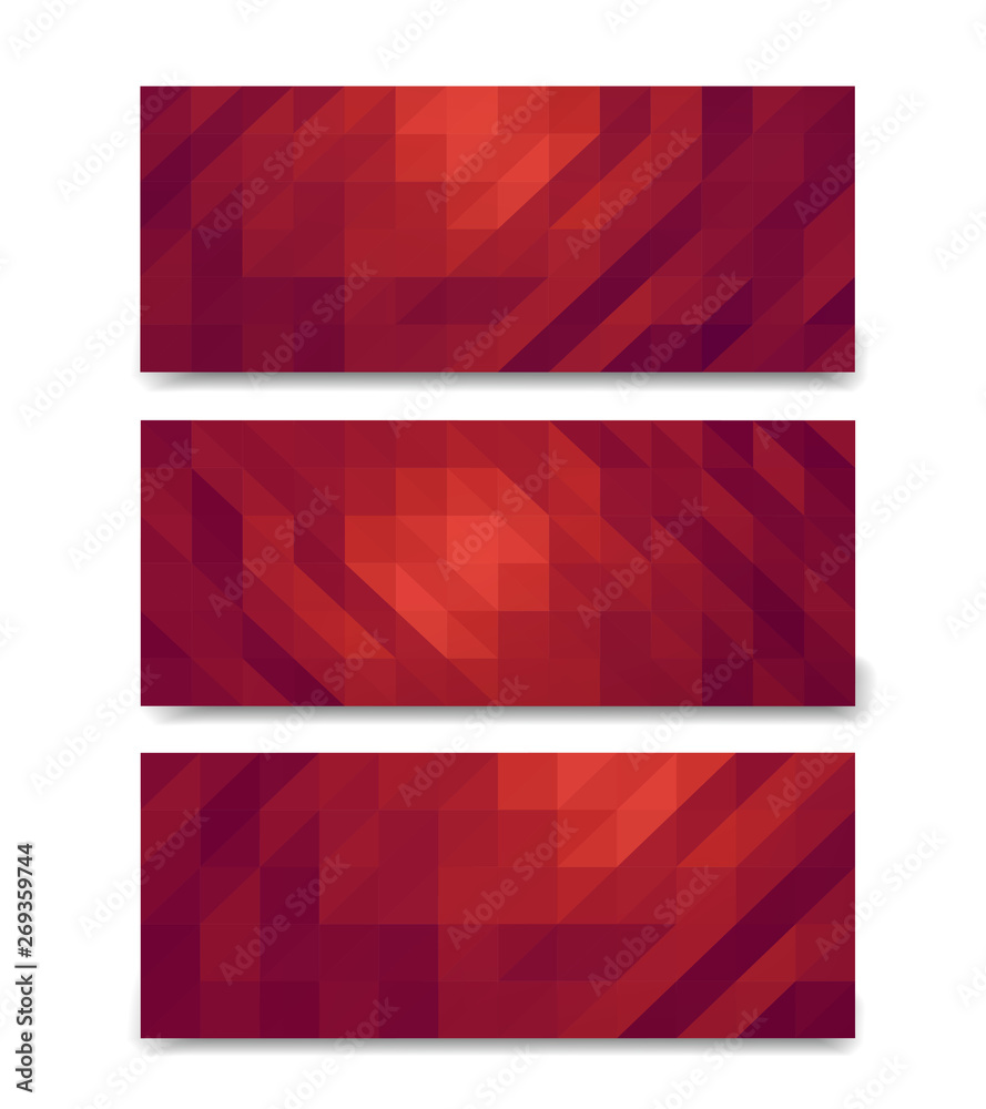 Fototapeta premium Low poly banners set mock up